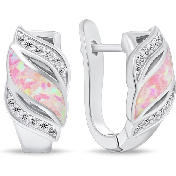 Brilio Silver Pôvabné strieborné náušnice so zirkónmi a syntetickým 66589385