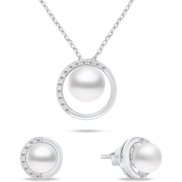 Brilio Silver Strieborný set šperkov so zirkónmi a perlami SET251W 66591417