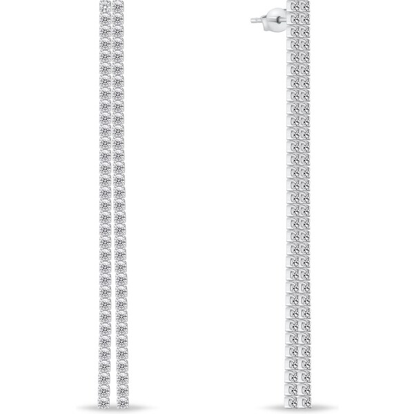 Brilio Silver Dlhé strieborné náušnice so zirkónmi EA948W 66588942