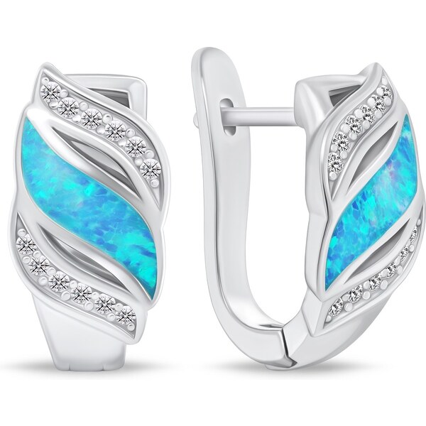 Brilio Silver Pôvabné strieborné náušnice so zirkónmi a syntetickým 66596211