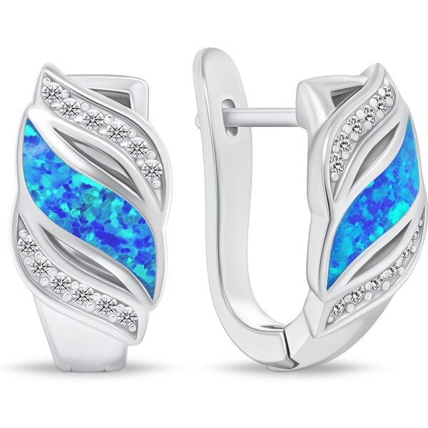 Brilio Silver Pôvabné strieborné náušnice so zirkónmi a syntetickým 66582833