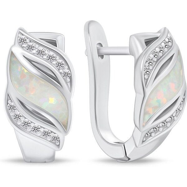 Brilio Silver Pôvabné strieborné náušnice so zirkónmi a syntetickým 66596284