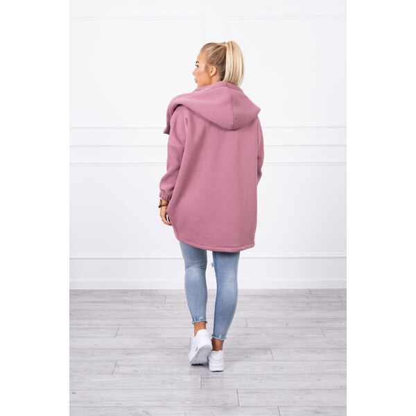 K-Fashion Krátka mikina na zips tmavoružová 66665722