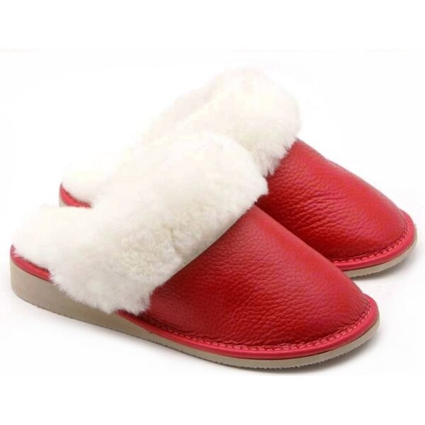 GP Dámske kožušinové papuče široké Marcela červené 47212371