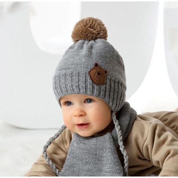 AJS Zimná čiapka a šál Maron 47238379