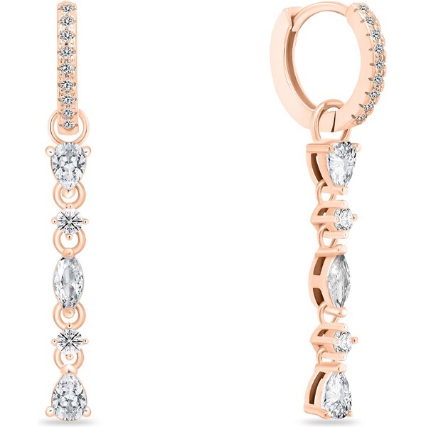 Brilio Silver Elegantné bronzové náušnice 2v1 s kubickými zirkónmi 66594892