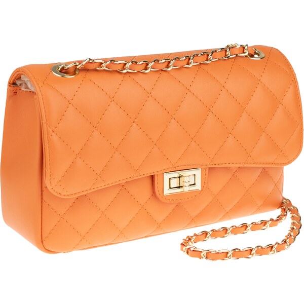 Oranžová kožená talianska crossbody kabelka Eliana Arancia NovaKabelka 47288114