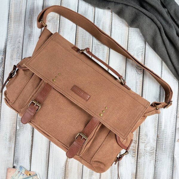 PAOLO PERUZZI Pánska taška na rameno do práce E-01-MC | hnedá E-01-BR 47288120