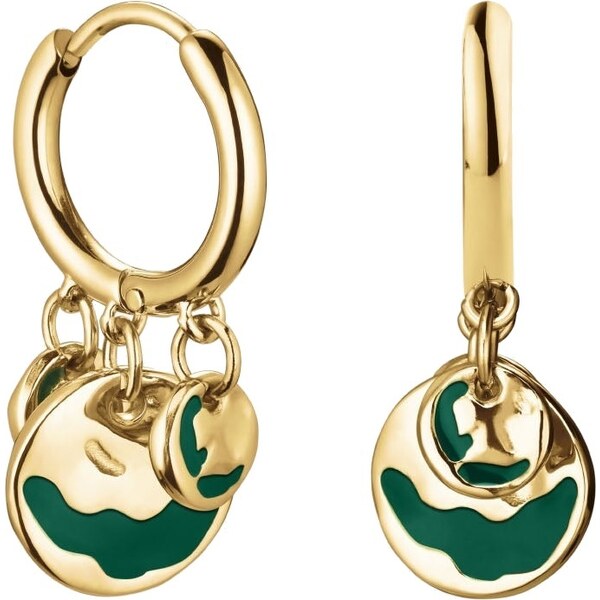 Rosefield Pôvabné pozlátené náušnice kruhy Emerald JEEWG-J725 66578620