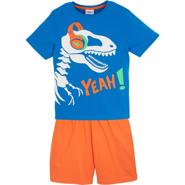 bonprix Krátke pyžamo (2-dielne) z čistej bavlny, farba modrá 44733235