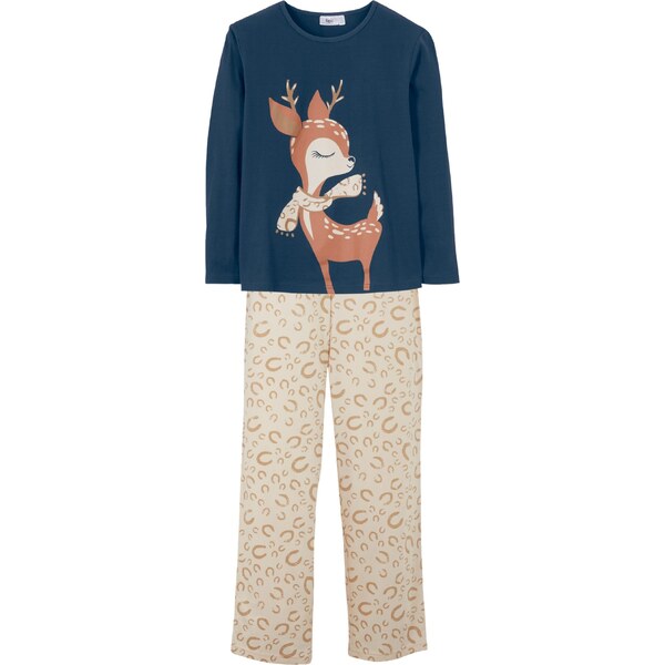 bonprix Pyžamo (2-dielne) z čistej bio bavlny, farba modrá 47656719