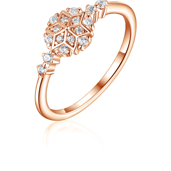 Olivie Strieborný prsteň SNEHOVÁ VLOČKA ROSE 8054 47339334