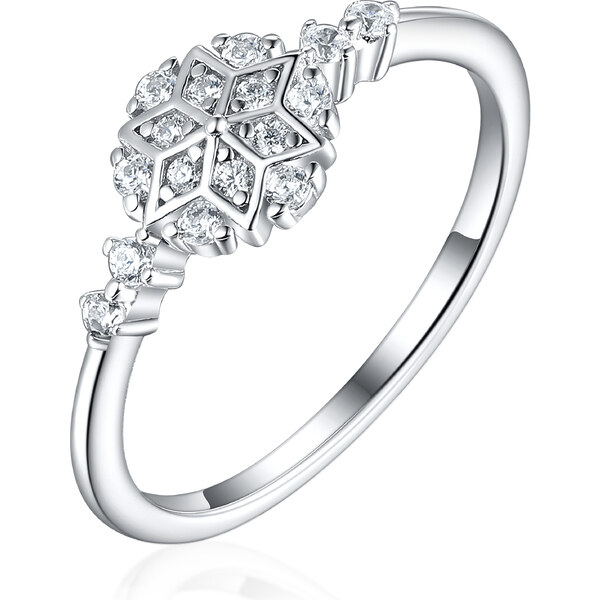 Olivie Strieborný prsteň SNEHOVÁ VLOČKA 8055 47339335