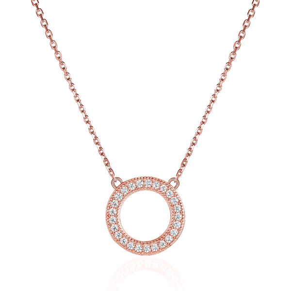 Olivie Strieborný náhrdelník KRUH ROSE 8062 48571347