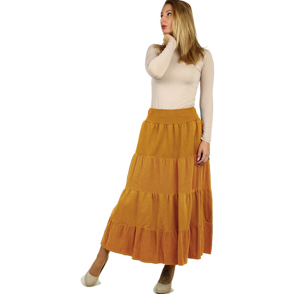 Glara Dámska dlhá menčestrová sukňa 47294783