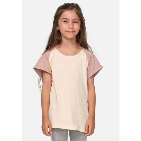 Urban Classics Girls Contrast Raglan Tee whitesand/duskrose 50670705