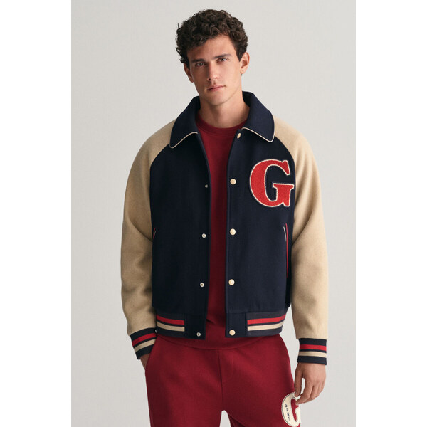 BUNDA GANT WOOL VARSITY JACKET EVENING BLUE 47308524