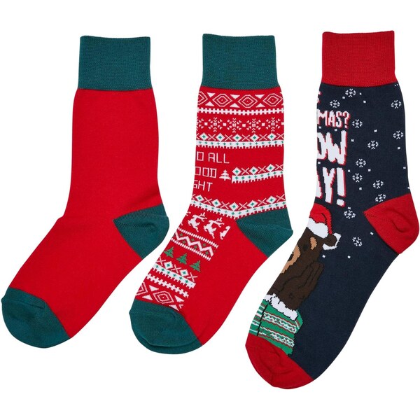 Urban Classics Childrens Christmas Bears Socks - 3-Pack Multicolored 50682451