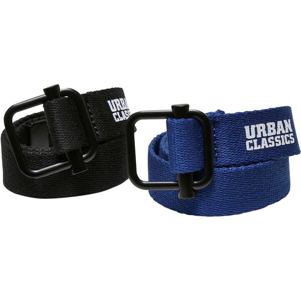 Urban Classics Industrial Canvas Belt Kids 2-Pack Black/Blue 50685420