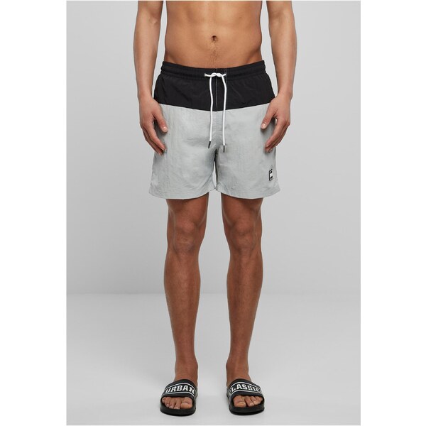 Urban Classics Mens Block Swimsuit Light Asphalt/Black 50683894