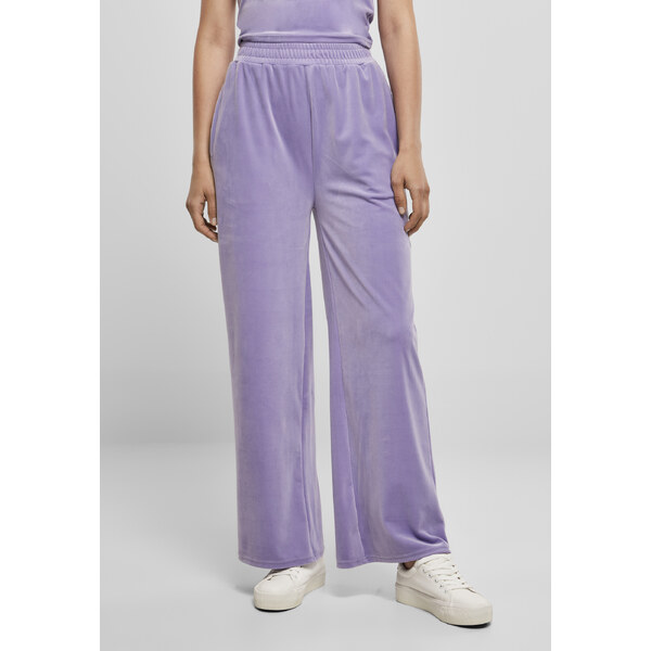 Urban Classics Womens Straight Velvet Sweatpants High Waisted Lavender 50681686