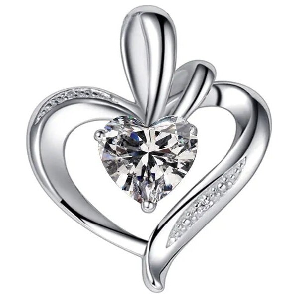 MAJYA Strieborný prívesok SRDCE s čírym kameňom 10002 64581125