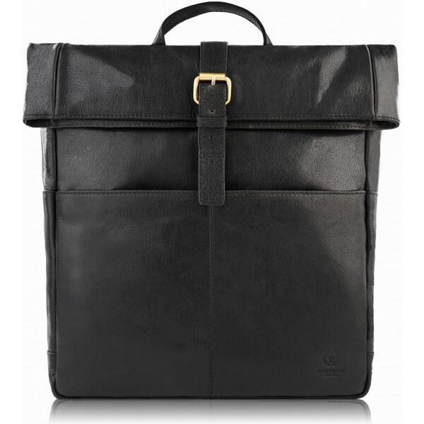 PAOLO PERUZZI Prémiový kožený batoh na notebook AV-02-BL | čierna AV 47321109