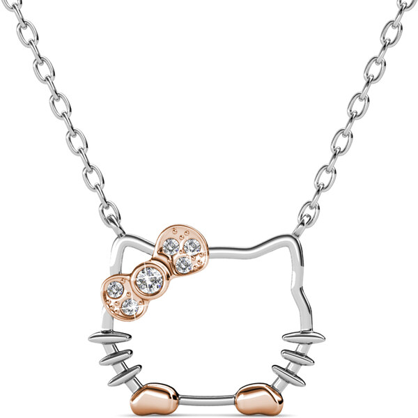 Emporial strieborný pozlátený náhrdelník Mačka MP121 53978347