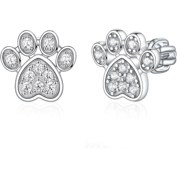 Olivie Strieborné náušnice na skrutku LABKA 8090 47332776