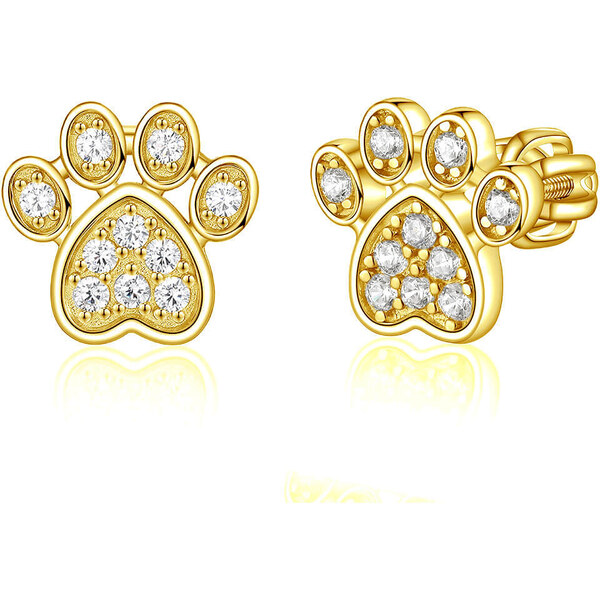 Olivie Strieborné náušnice na skrutku LABKA GOLD 8091 47332777