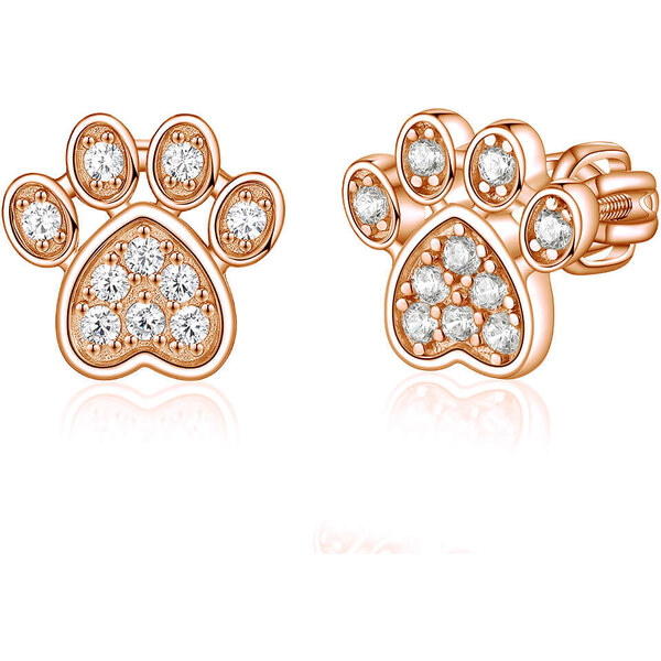 Olivie Strieborné náušnice na skrutku LABKA ROSE 8092 47332778