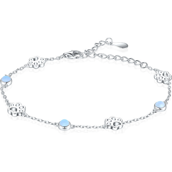 Olivie Strieborný náramok MESAČNÝ KAMEŇ s labkami 8117 47359710