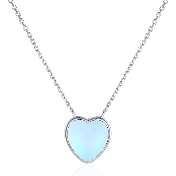 Olivie Strieborný náhrdelník MESAČNÉ SRDCE 8127 48558213