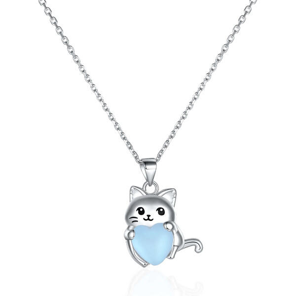 Olivie Strieborný náhrdelník MESAČNÁ MAČKA 8134 48558214