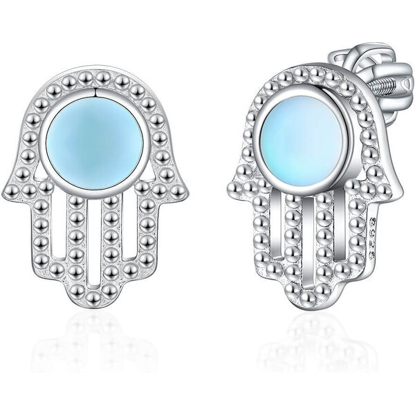 Olivie Strieborné náušnice MESAČNÁ HAMSA 8136 47359725