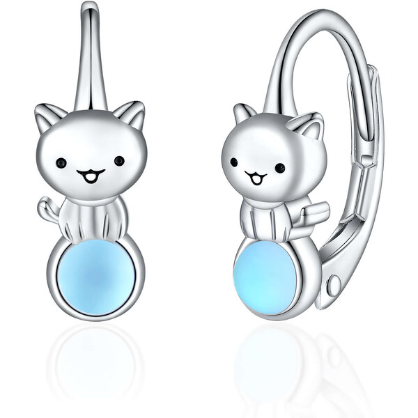Olivie Strieborné náušnice MESAČNÁ MAČKA 8156 47375245
