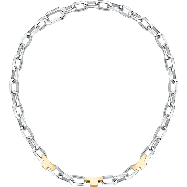 Trussardi Masívny oceľový bicolor náhrdelník T-Logo TJAXC01 66580515