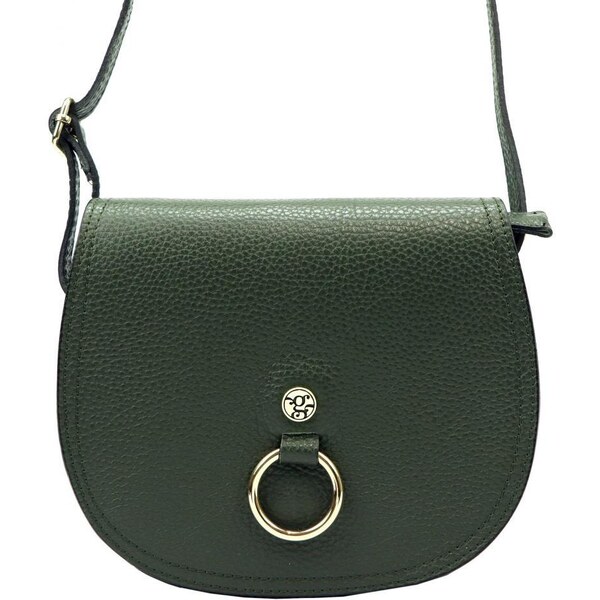 GREGORIO Kožená dámska crossbody kabelka tmavo zelená 47377115