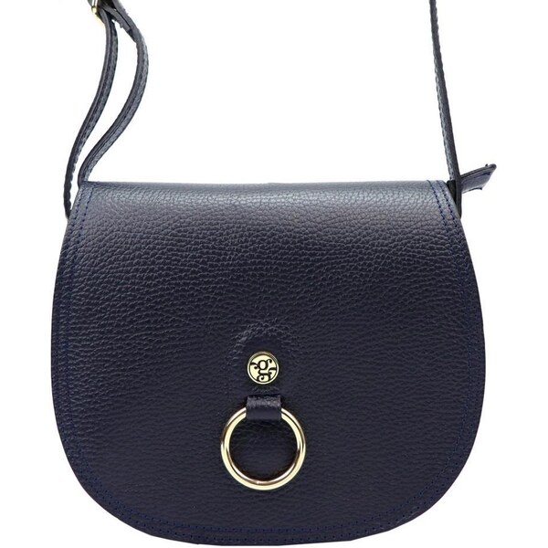 GREGORIO Kožená dámska crossbody kabelka tmavo modrá 47377116