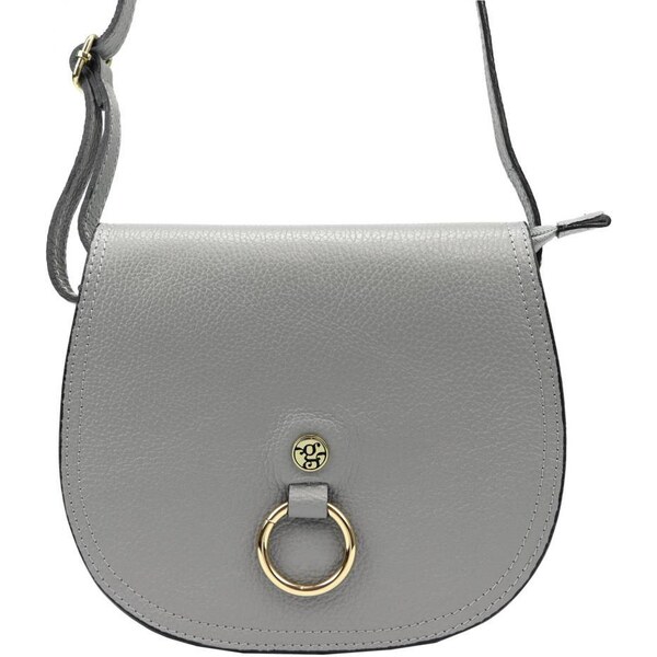GREGORIO Kožená dámska crossbody kabelka šedá 47377113