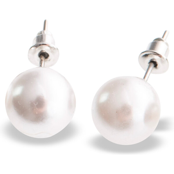 Fashion Only Náušnice - voskové 10mm, biele 47378037