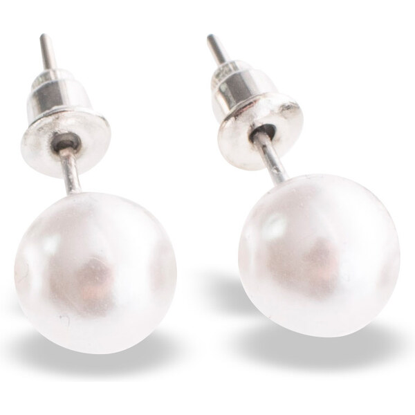 Fashion Only Náušnice - voskové 8mm, biele 47378038