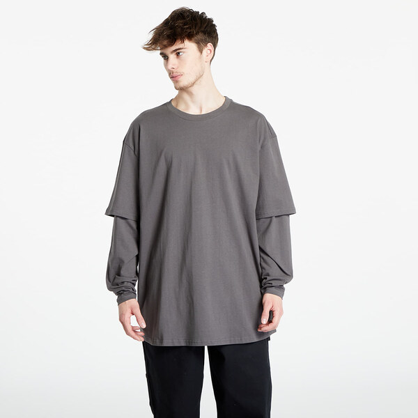 Tričko Urban Classics Oversized Shaped Double Layer LS Tee Grey XL 55110008