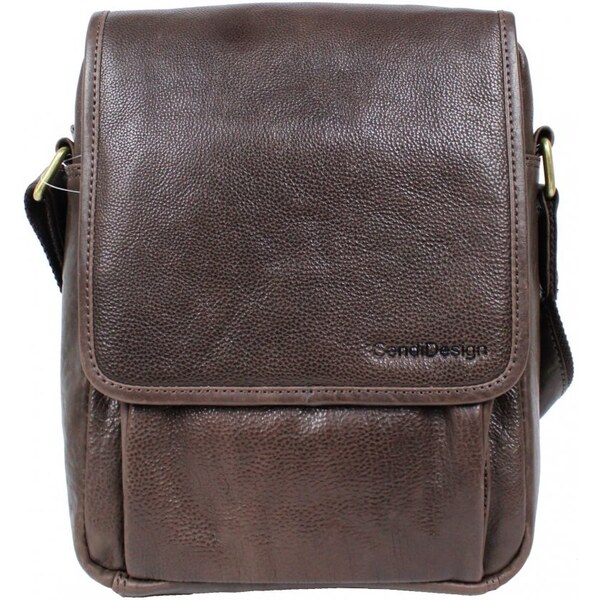 Sendi Design Pánska kožená taška cez rameno Tobi hnedá 2 47403637