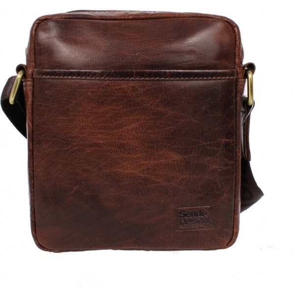 Sendi Design Pánska kožená taška cez rameno Andreas hnedá 47403639