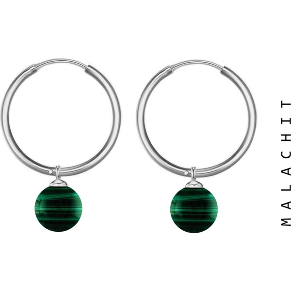 Taboo kruhové náušnice Spirit of Nature Malachit tbe731 47405802