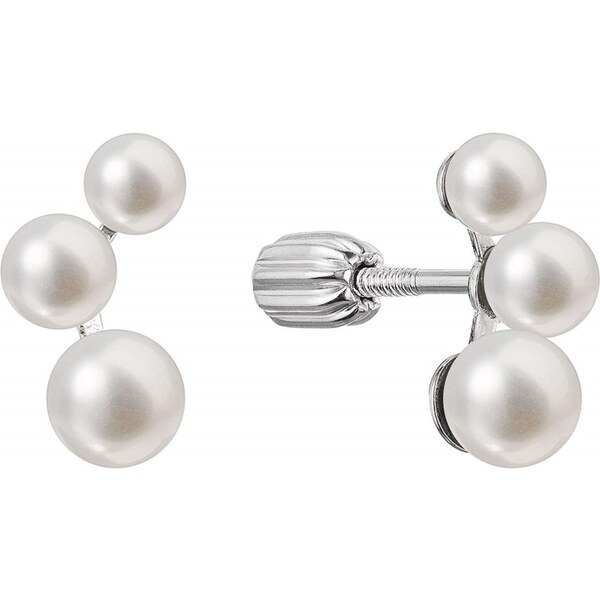 Evolution Group Strieborné náušnice kôstky s pravými riečnymi perlami 66582566