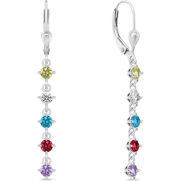 Brilio Silver Hravé visiace náušnice s farebnými zirkónmi EA1008WRBW 66588017