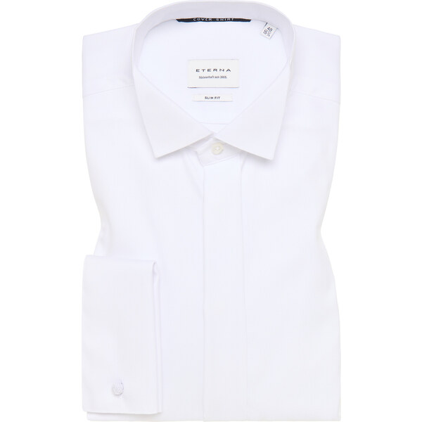 ETERNA Slim Fit biela smokingová nepresvitajúca košeľa na manžetové 47430683