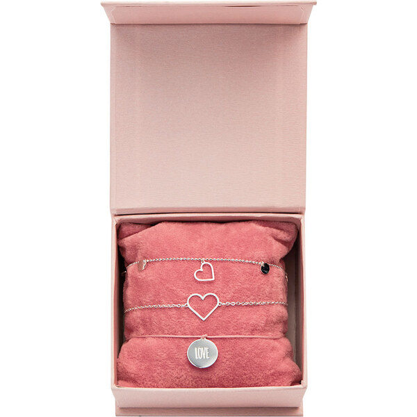 Ligot Súprava náramkov z chirurgickej ocele- srdce, love 47452973